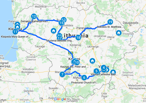 szlak pielgrzymki jana pawla 2 na litwie
